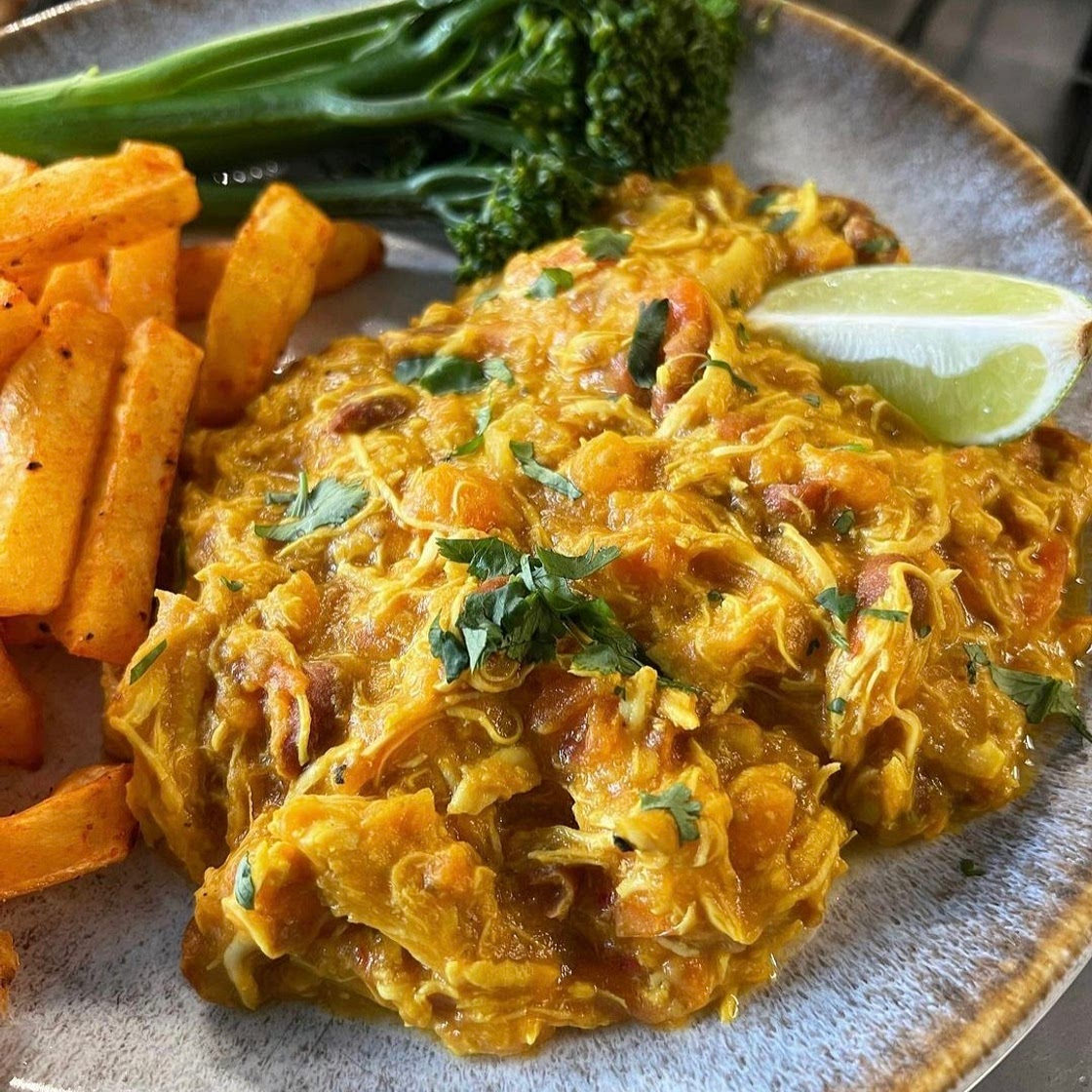 Brazilian style coconut chicken curry