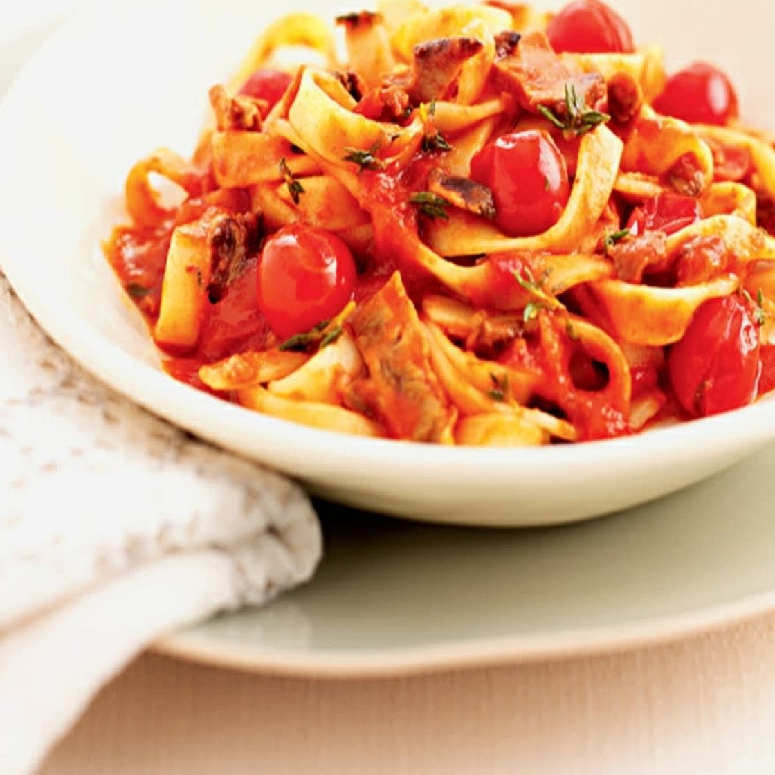 porcini & tomato tagliatelle