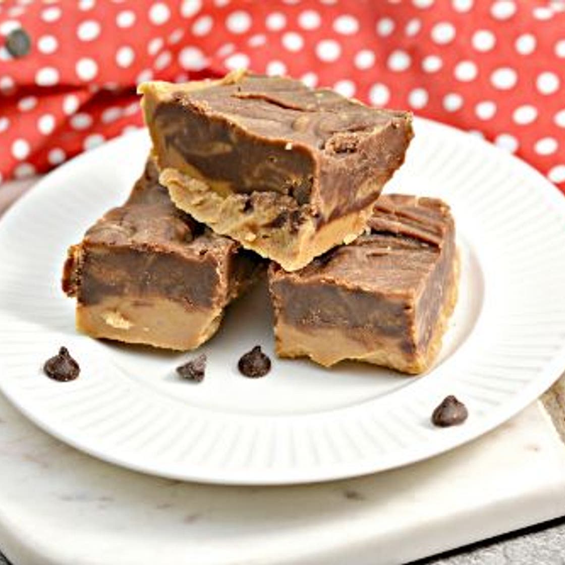 Keto Chocolate Peanut Butter Swirl Fudge