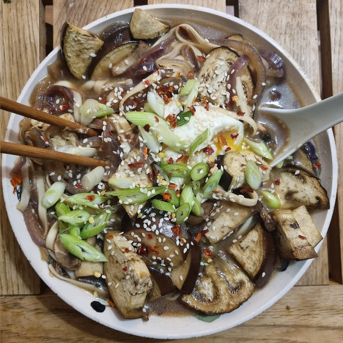 Three-Veg Miso & Sesame Ramen With Egg