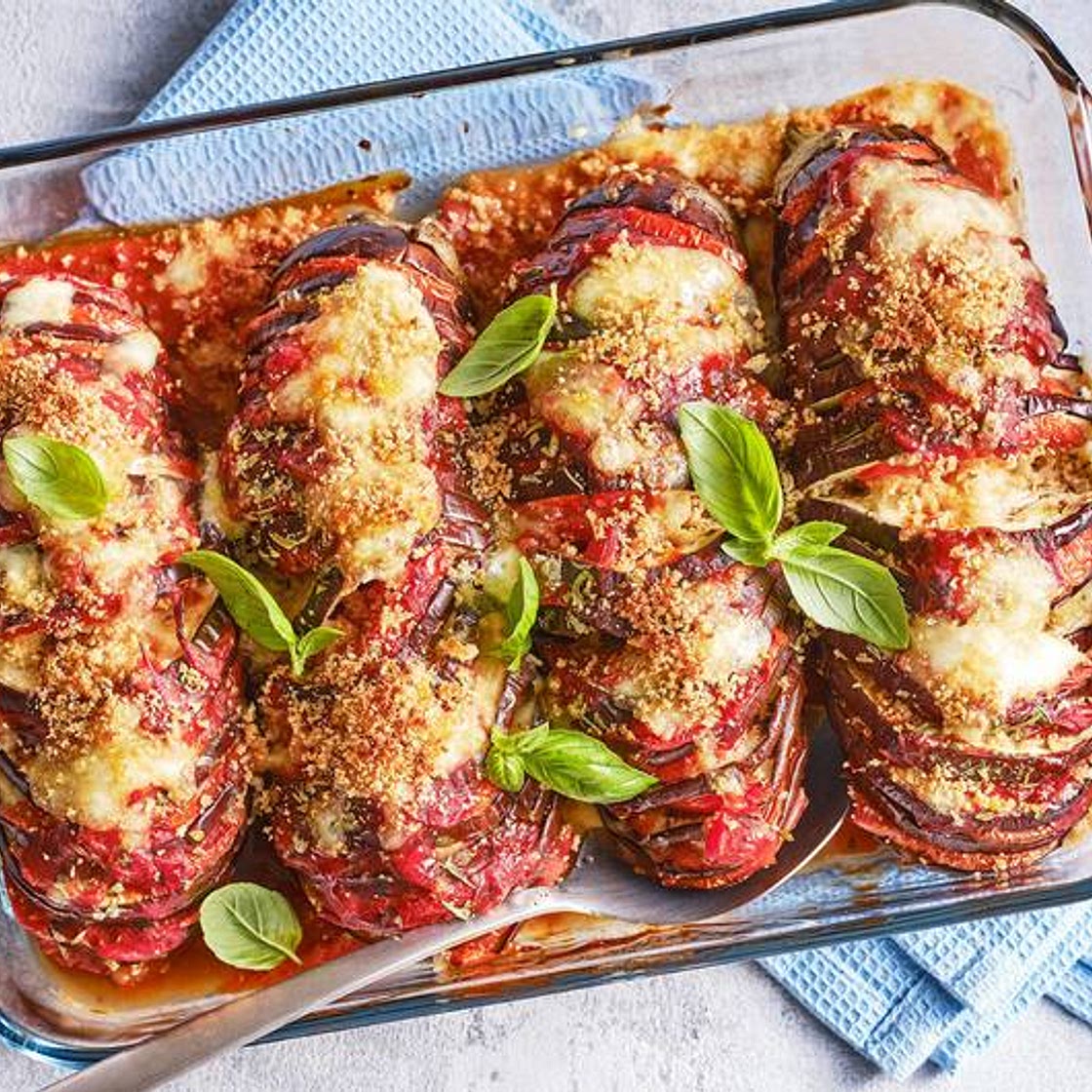 Hasselback Eggplant Parm