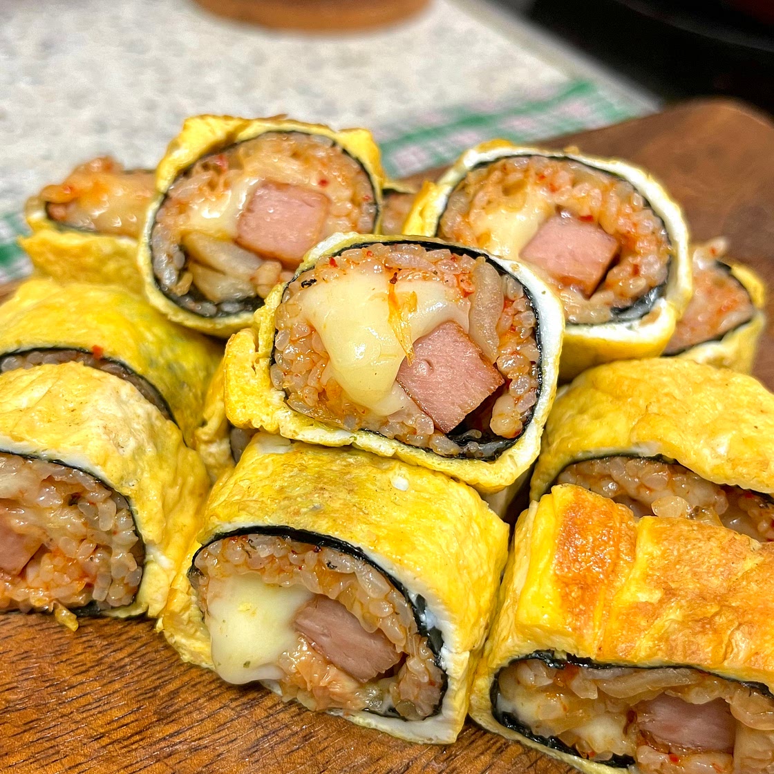 Cheesy Egg Spam Rolls