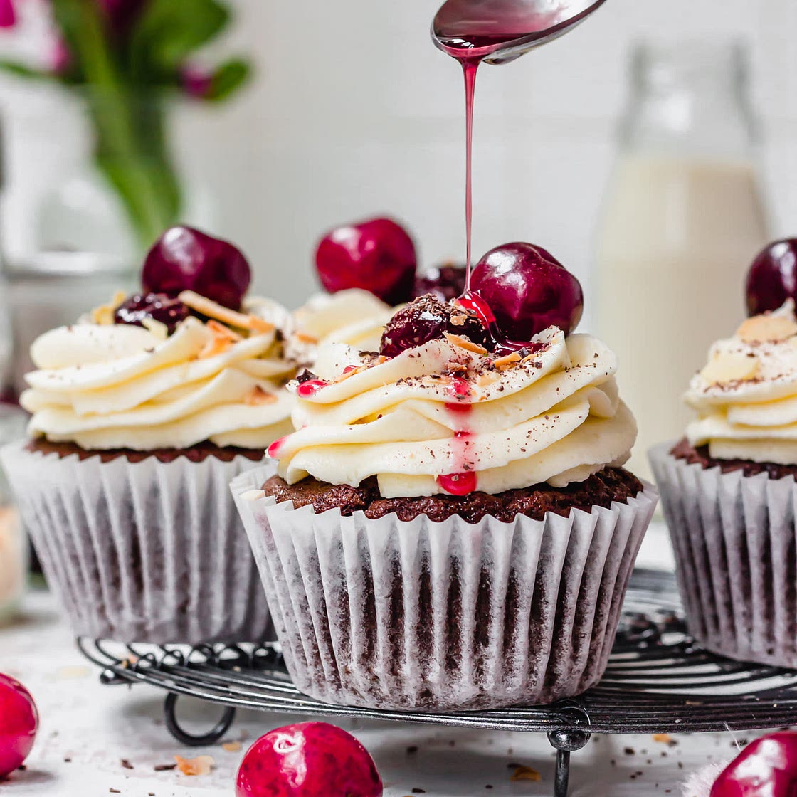 Chocolate cherry Amaretto Cupcakes