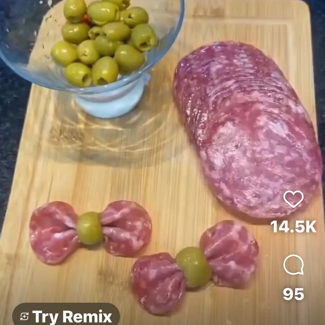 Salami and Olives bow ties
