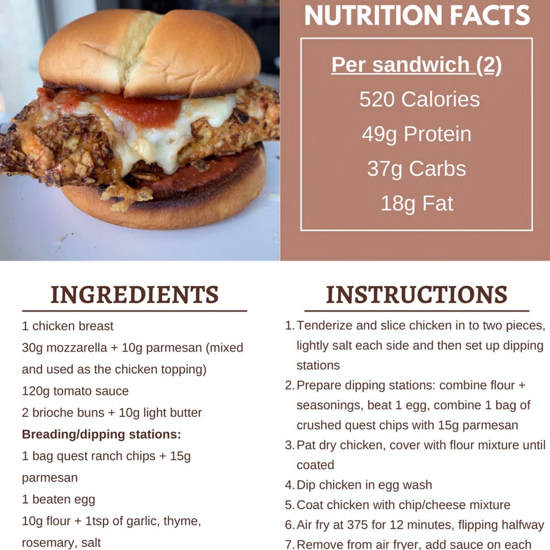 Chicken Parmesan Sandwiches