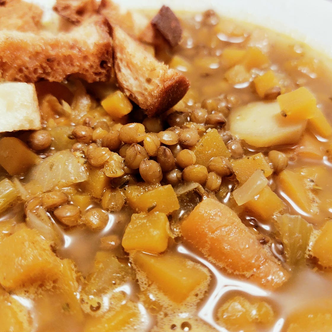 Soup - Pumpkin and lentils with paprika and curry