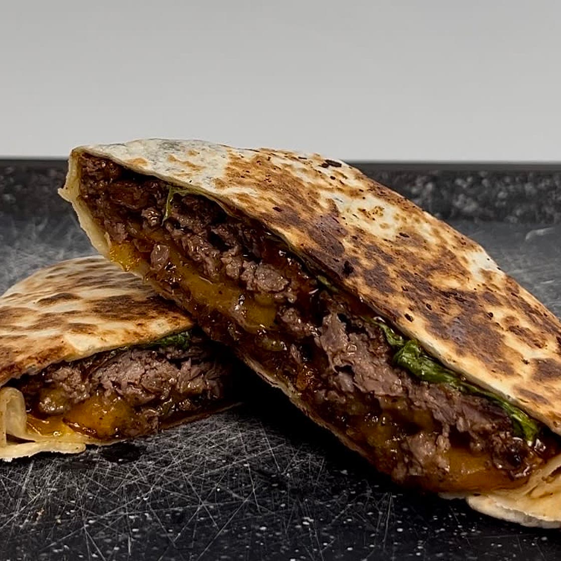 Western style burger wrap
