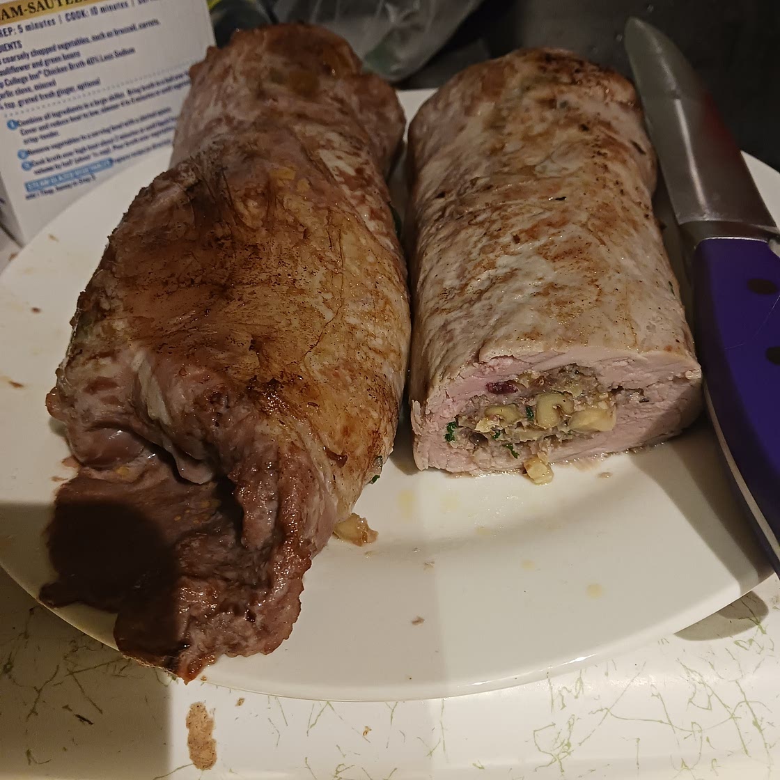 Walnut Stuffed Pork Tenderloin