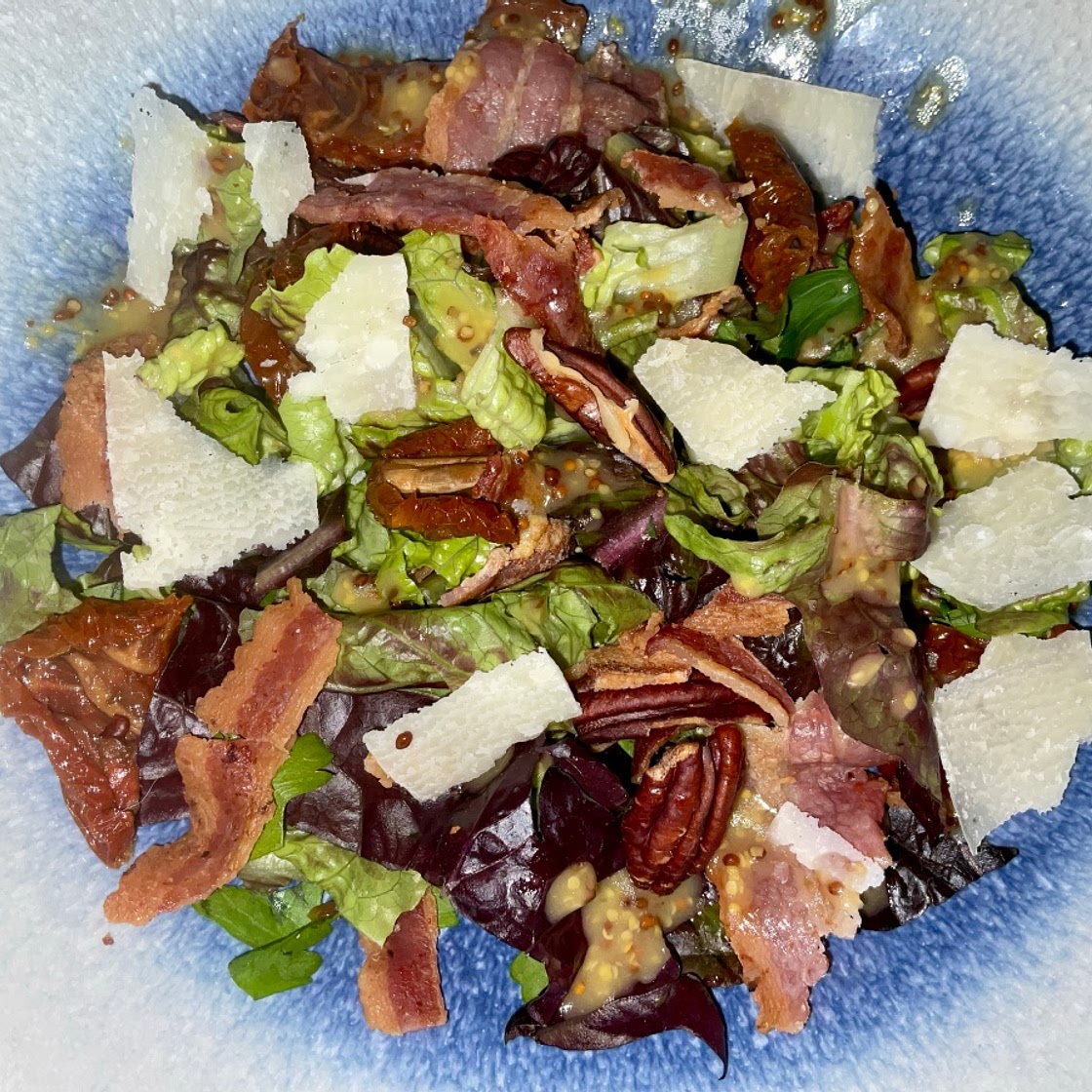 BLT Salad with Pecans and a Mustard Dressing