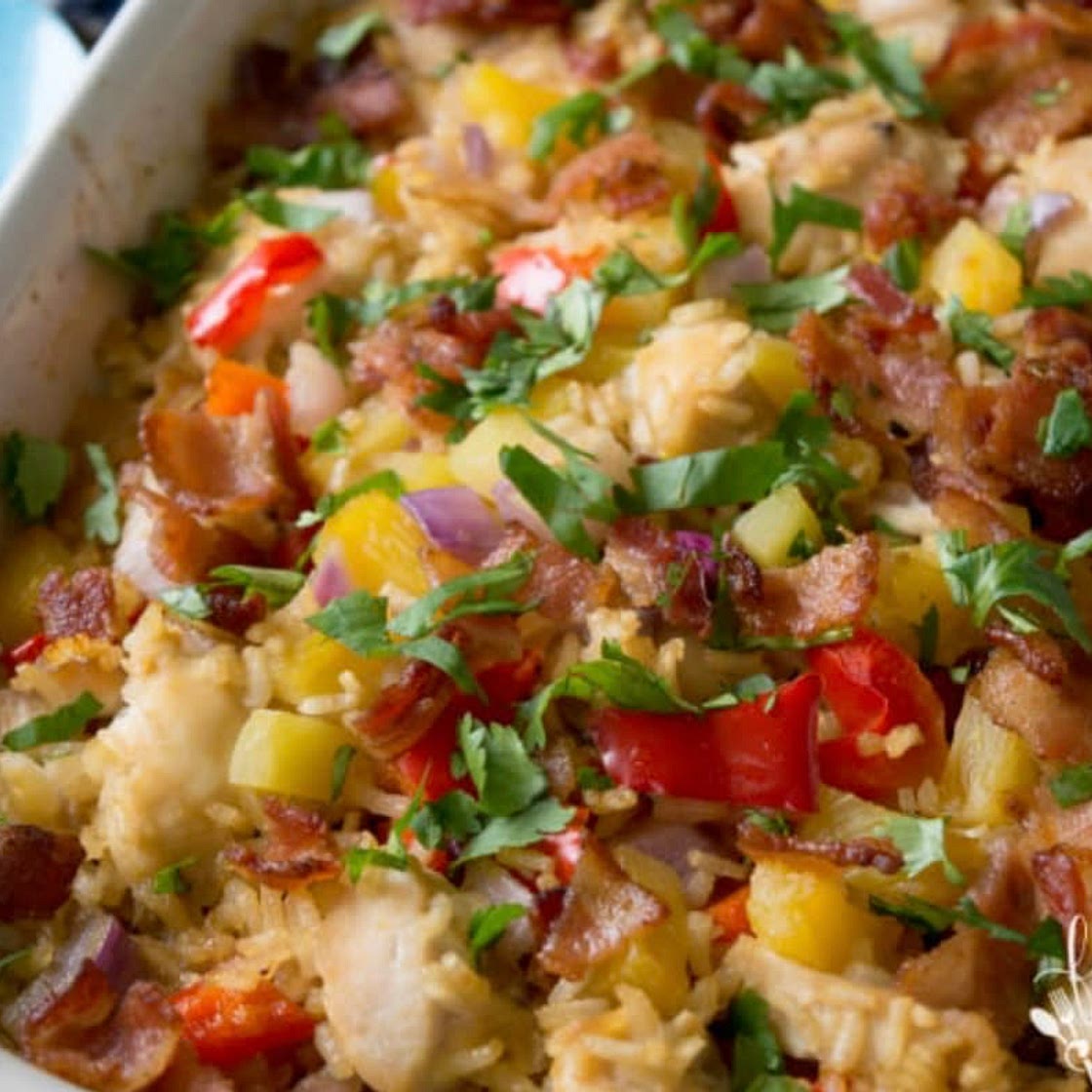 Pineapple Chicken Rice Casserole