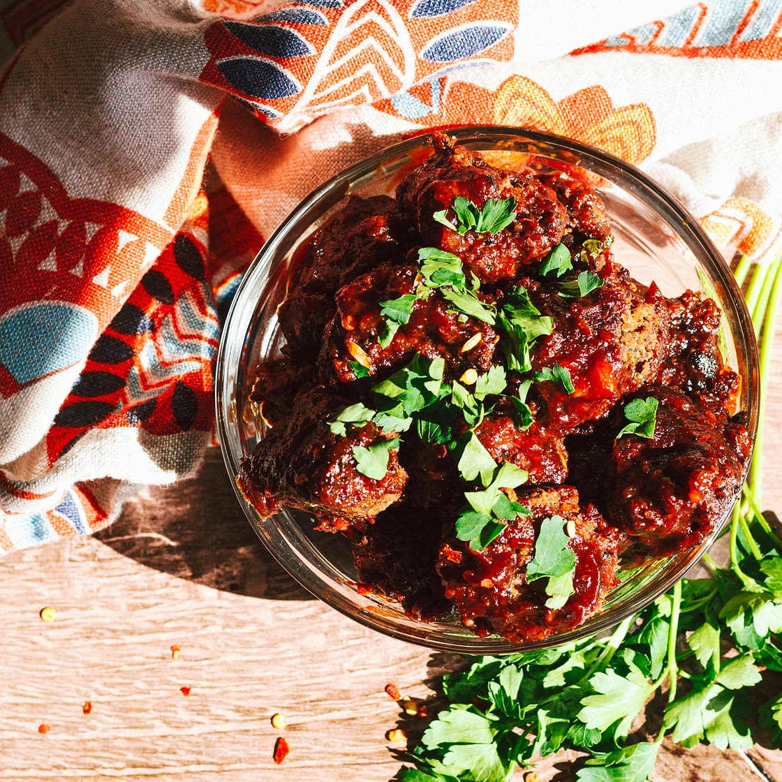 Vegan Barbeque Meatballs