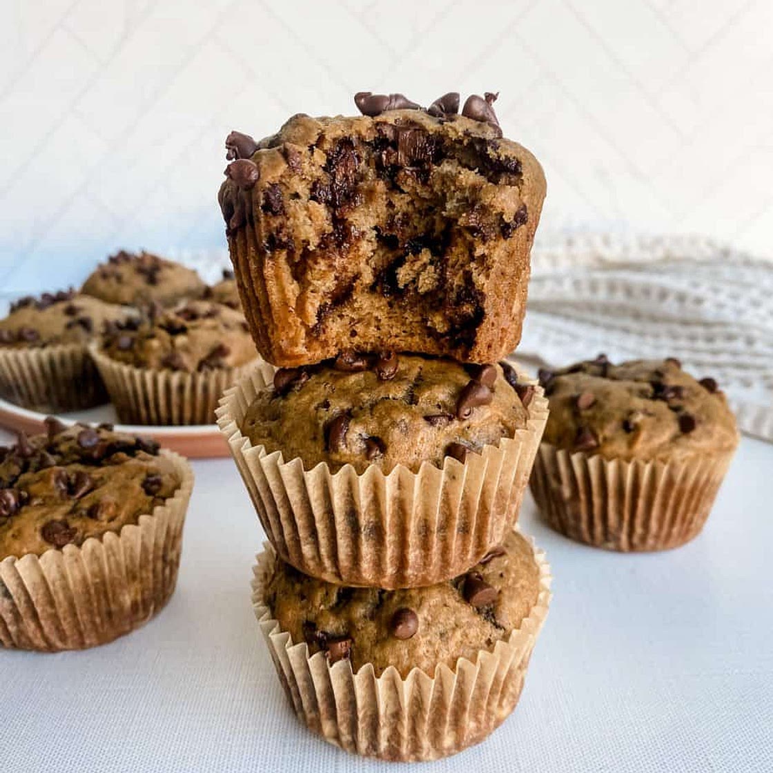 Dairy Free Banana Chocolate Chip Muffins