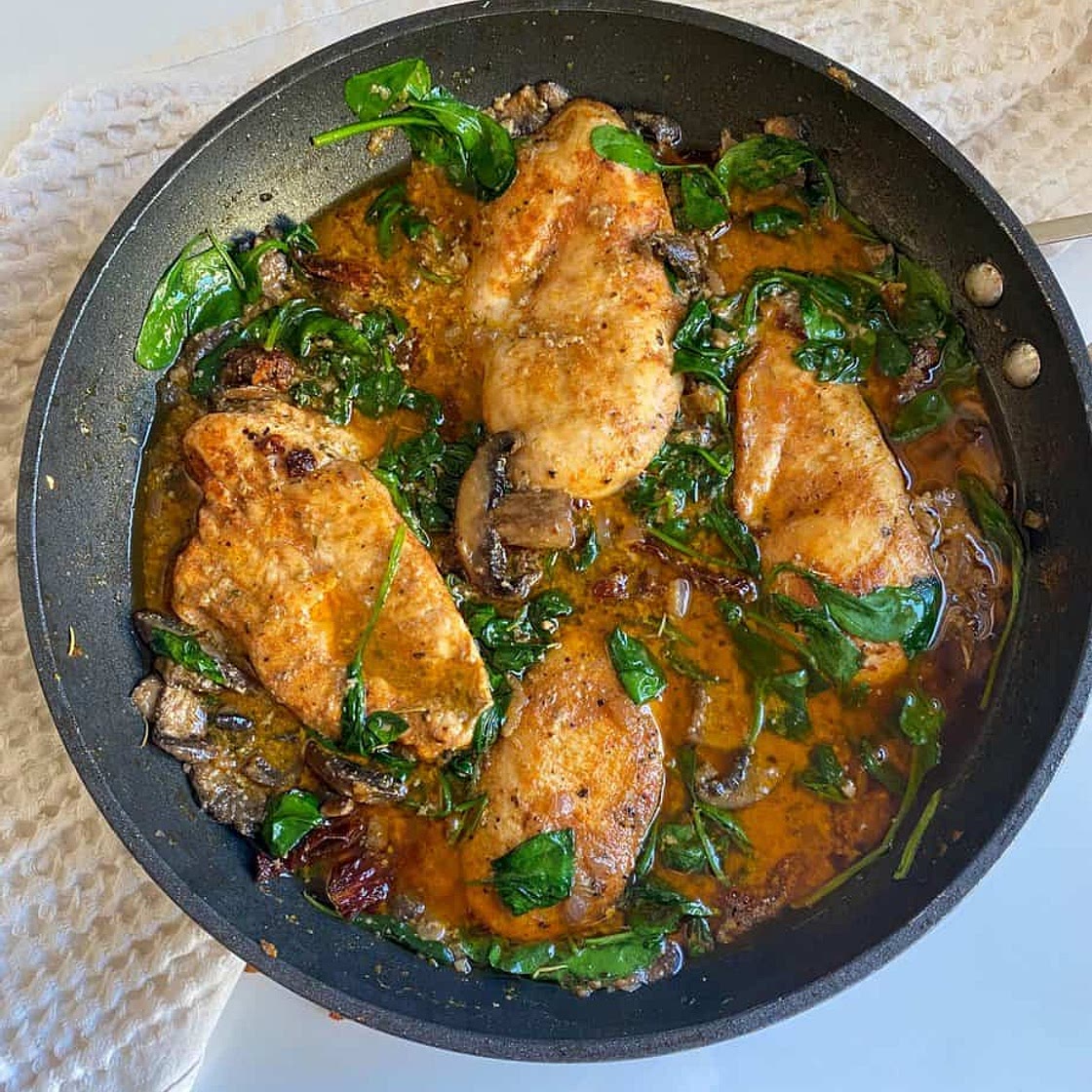 One Pan Chicken and Mushrooms