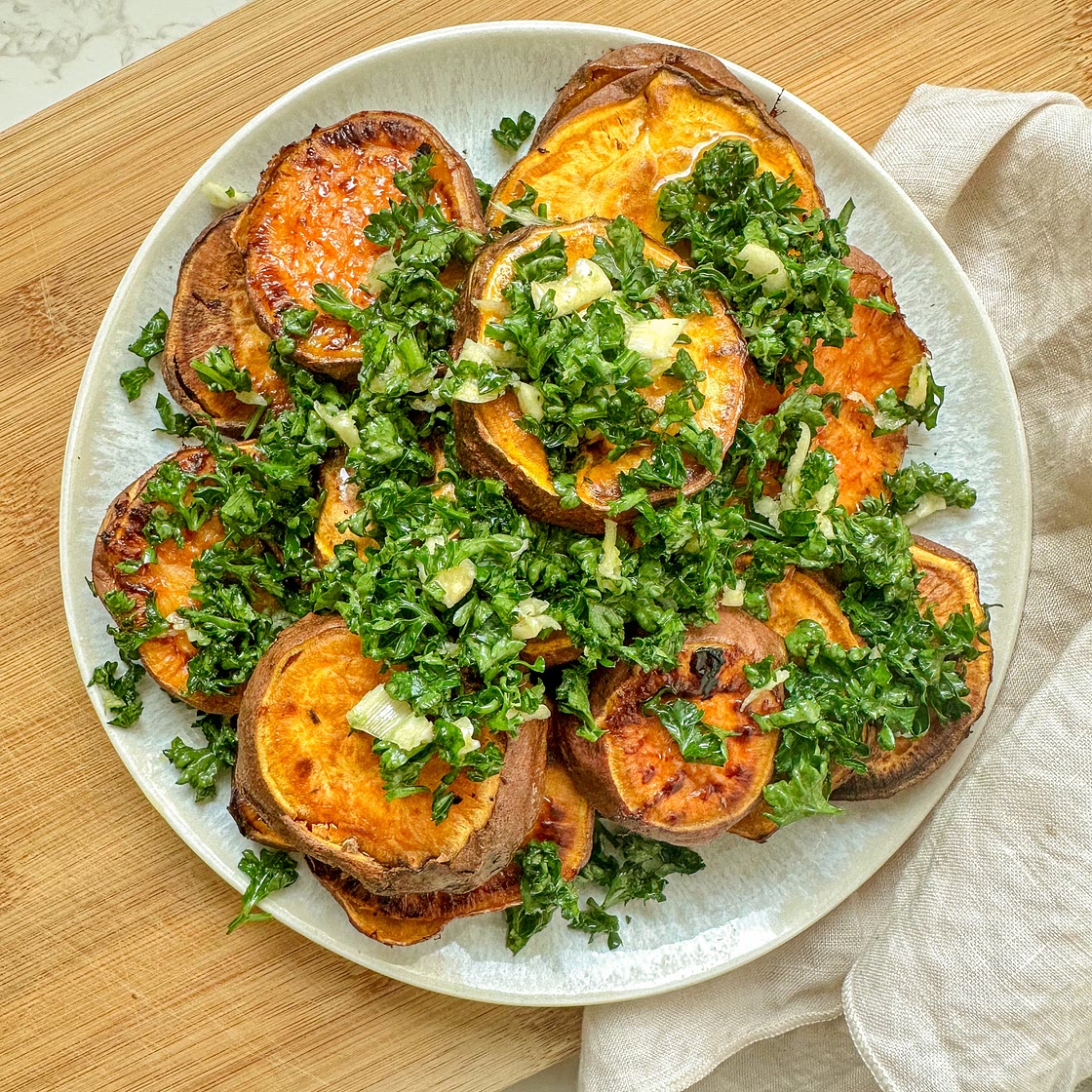 Herb Butter Sweet Potatoes