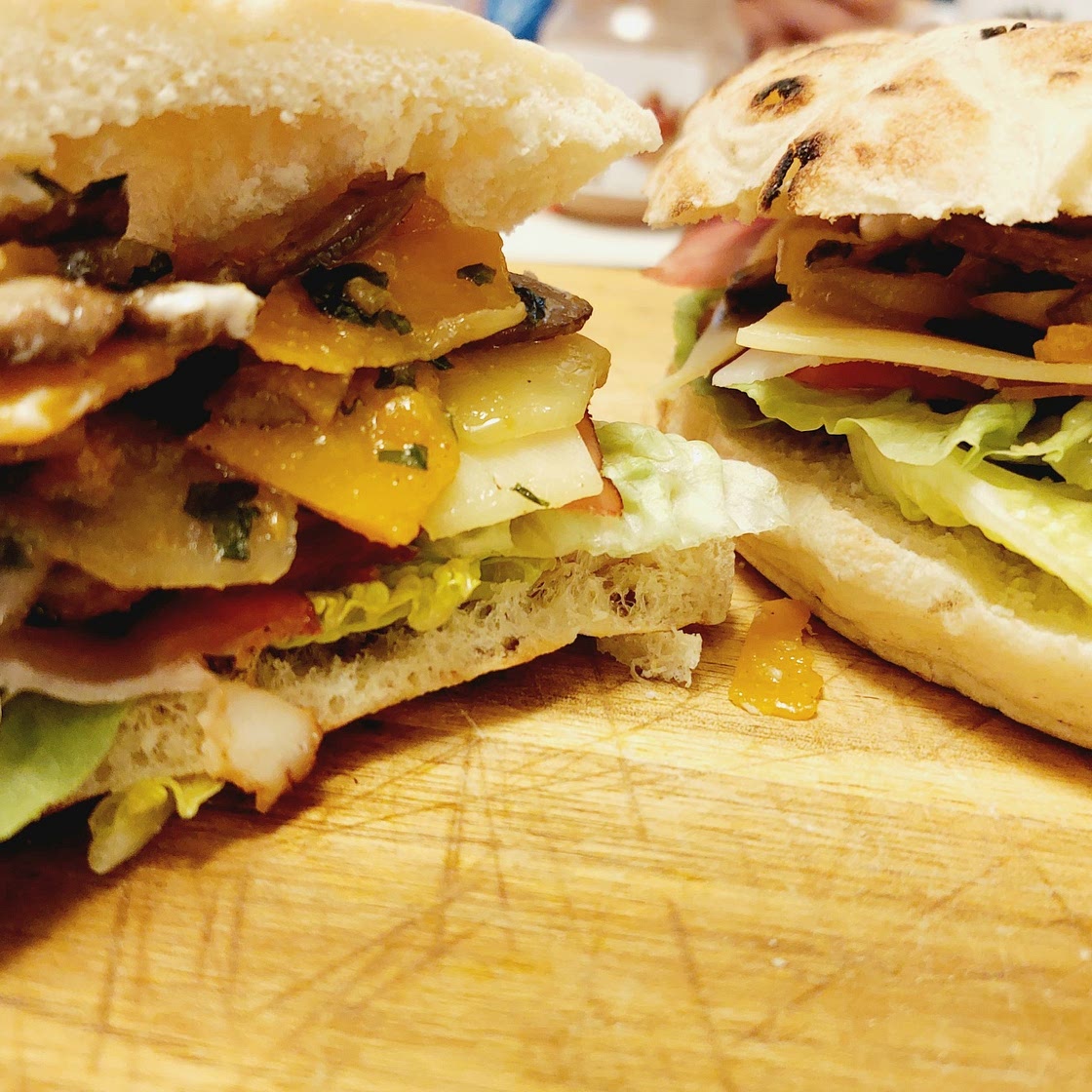 Panini - Speck, mushrooms and pumpkin