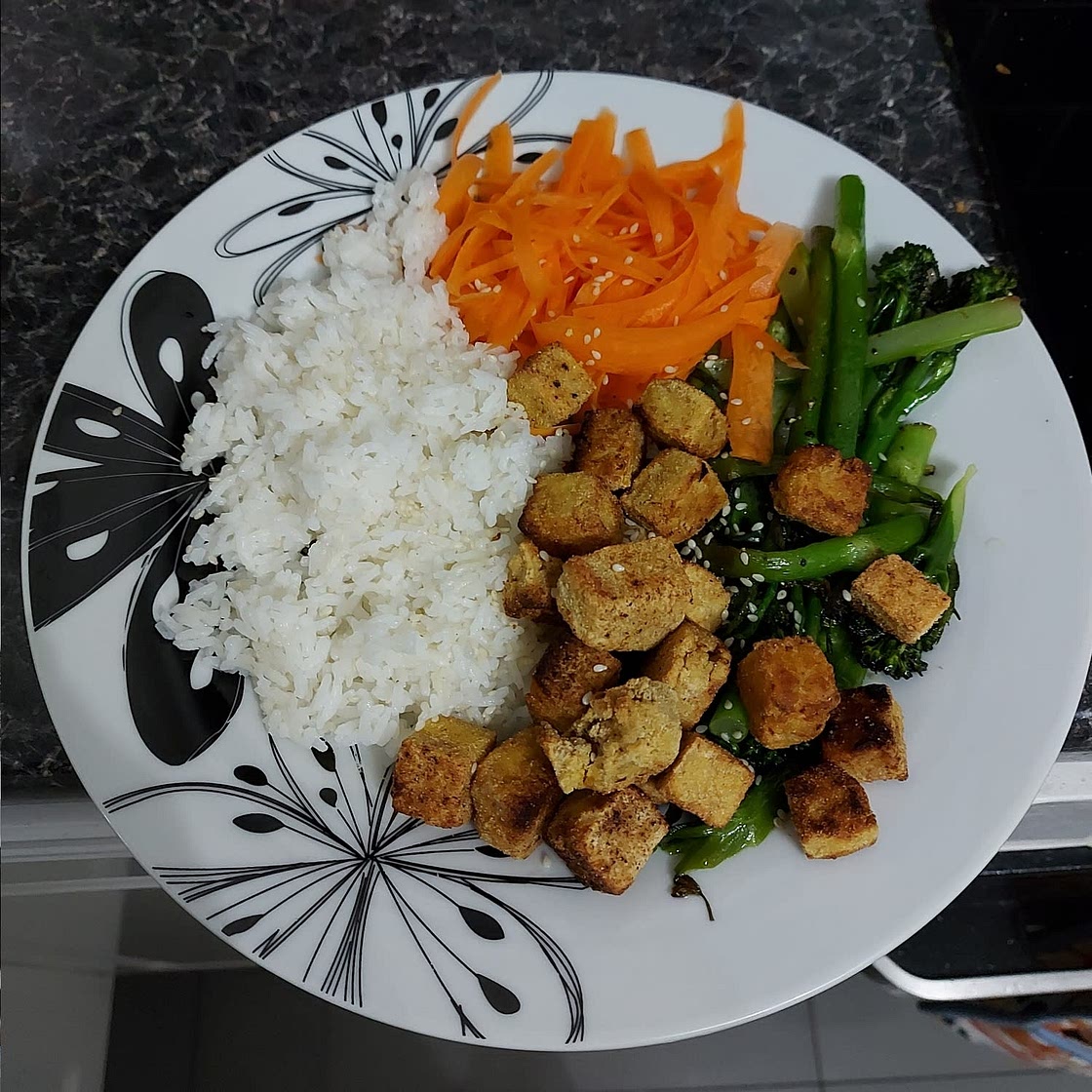 Spiced Tofu Sesame Rice Bowl