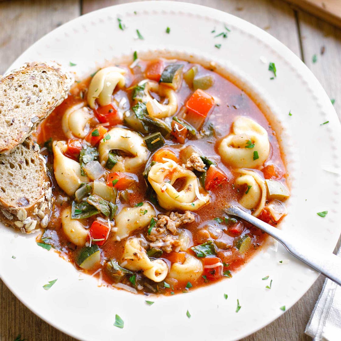 Farmer's Market Italian Sausage-Tortellini Soup