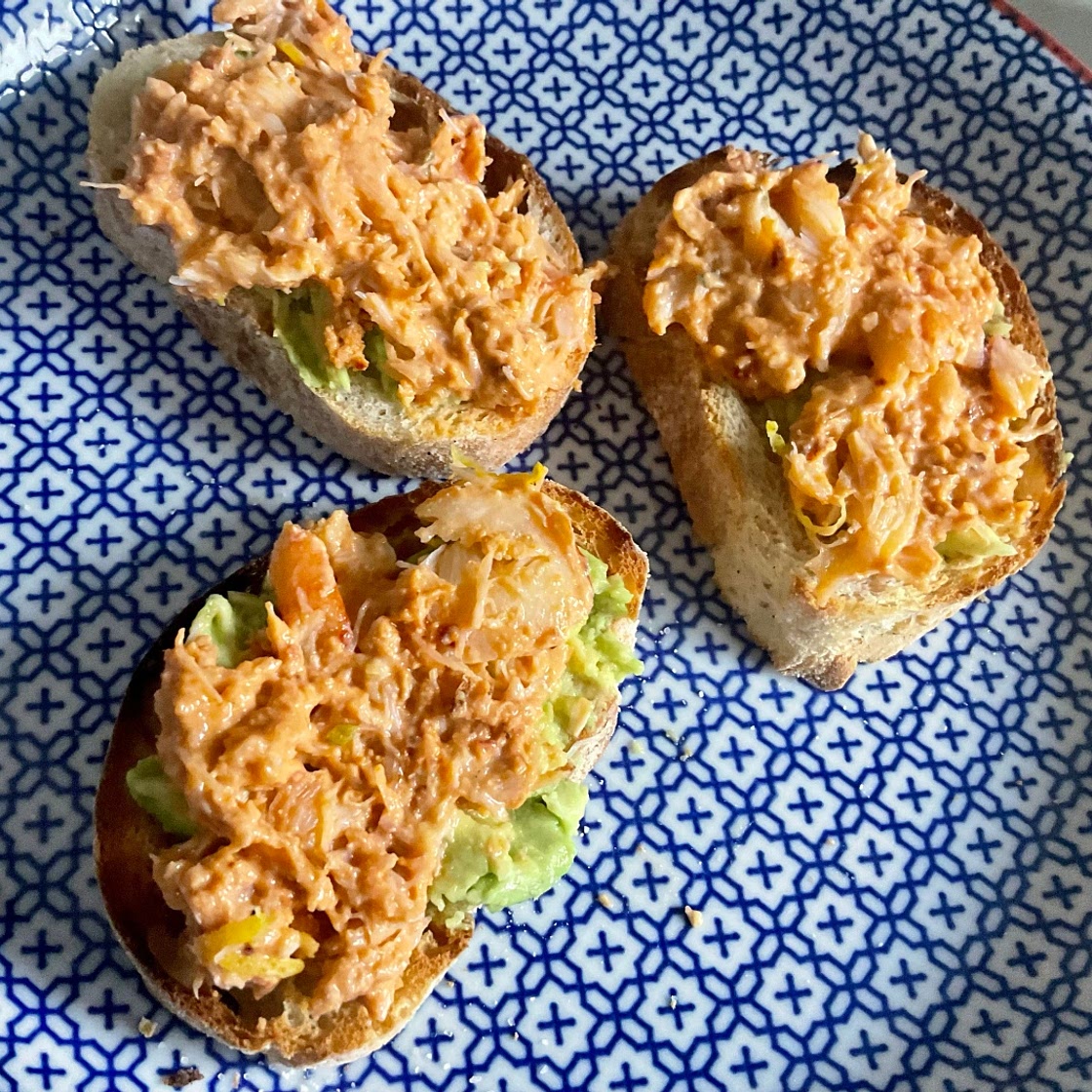 Crab and Avocado Toasts