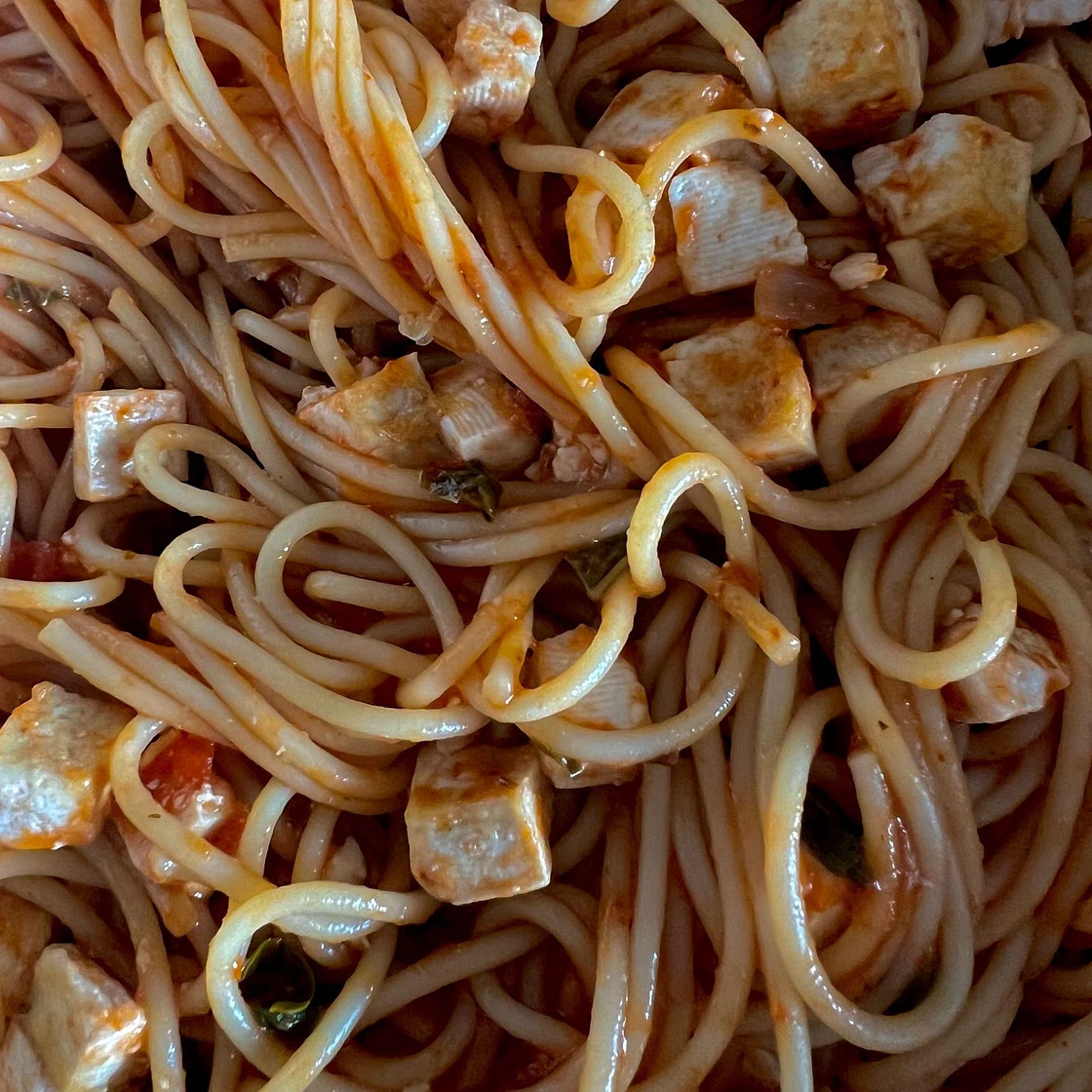 Tofu Spaghetti in a Tomato Sauce (Vegan & Gluten-free) - UK Health Blog - Nadia's Healthy Kitchen
