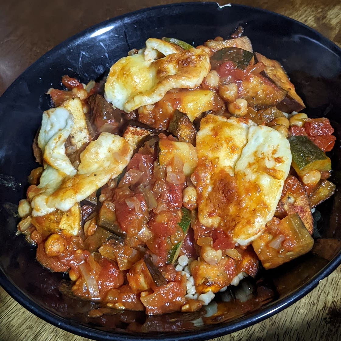 Mediterranean Tomato and Halloumi Bake