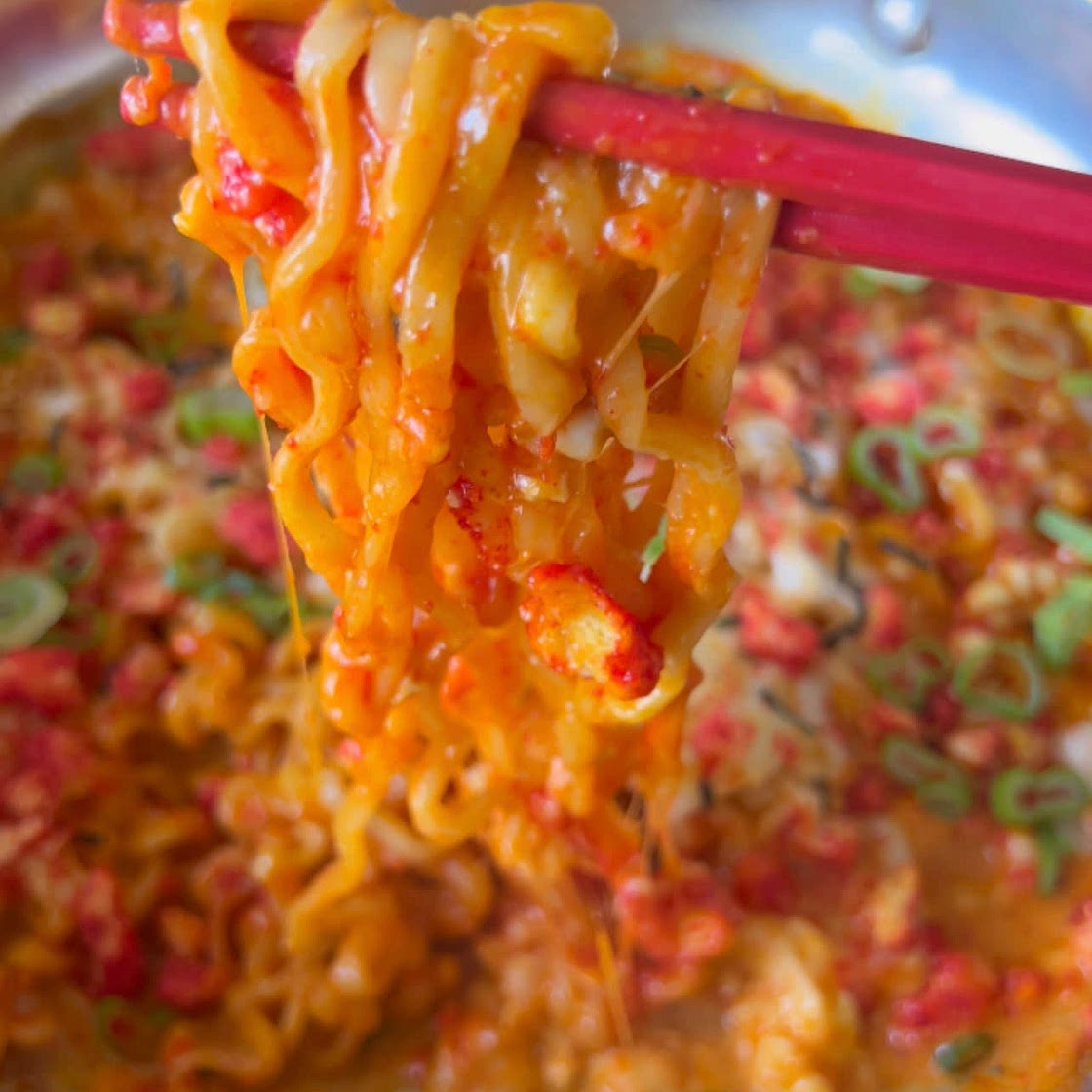 Spicy Noodles with Hot Cheetos