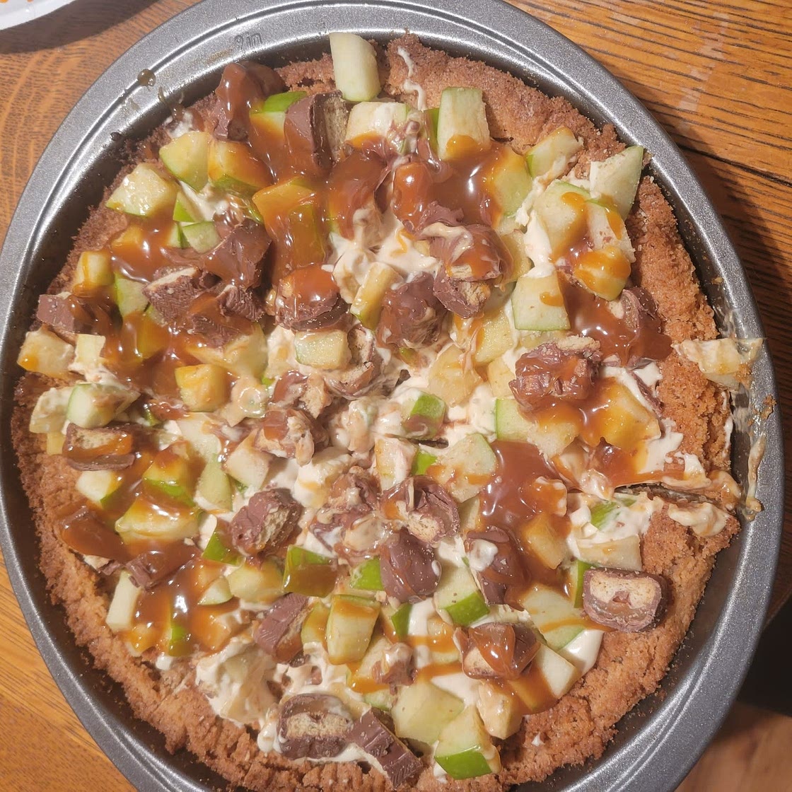 Caramel Apple Dessert Cookie Pizza