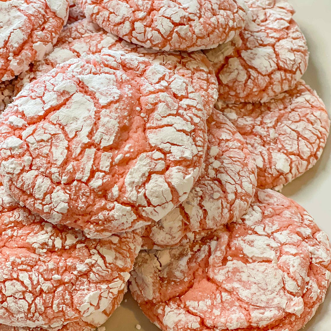 Pink crinkle cookies 