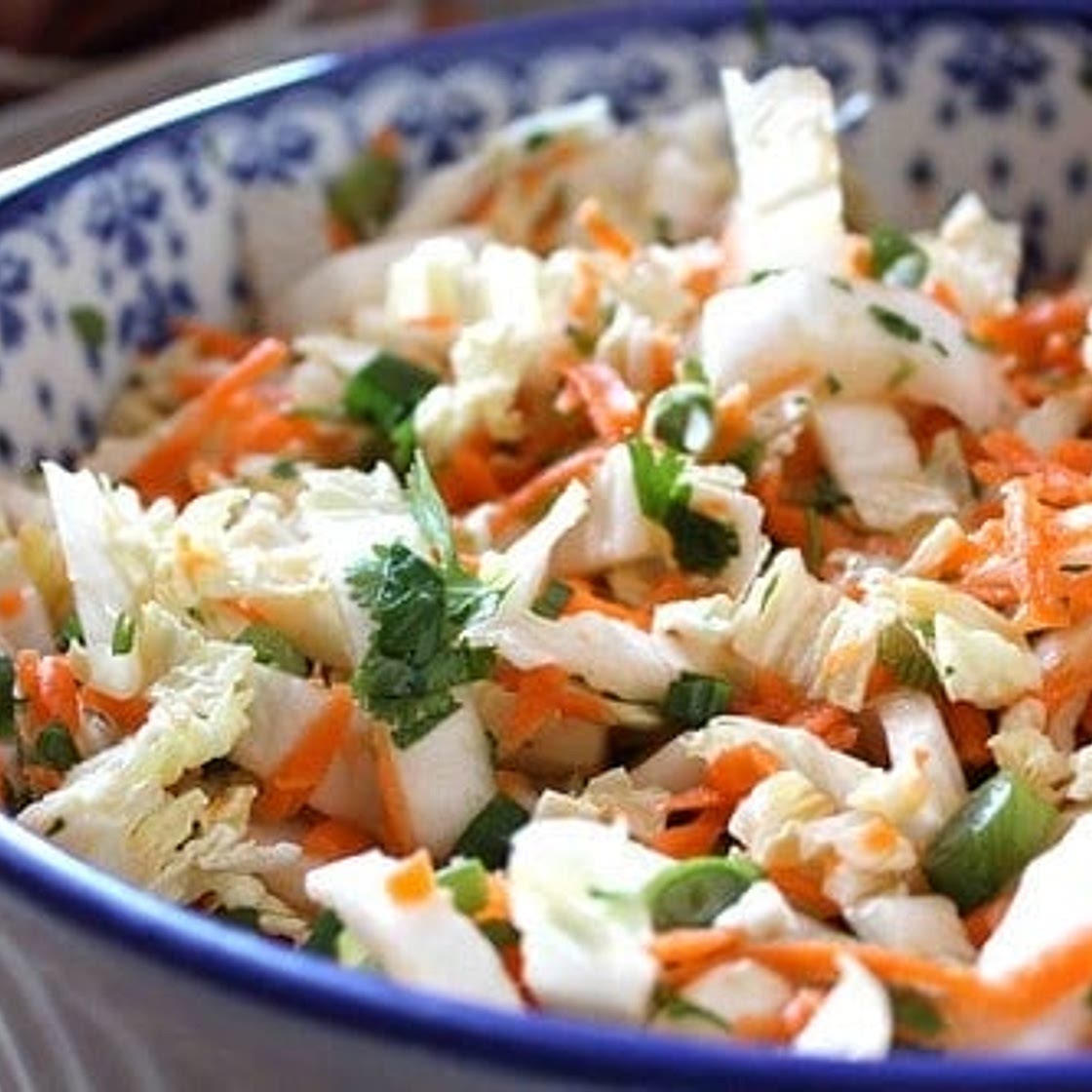 Spicy Asian Slaw Recipe with Napa Cabbage, Carrots & Ginger Dressing