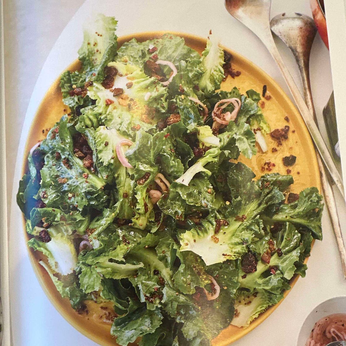 Escarole w mustard and bread crumbs