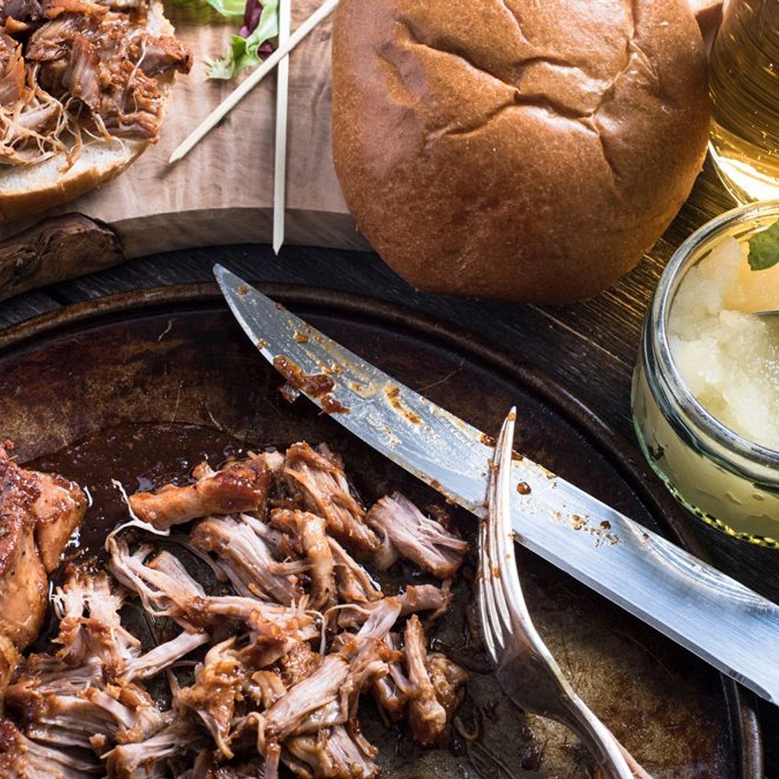Pork and Apple Burgers with Chili Sauce