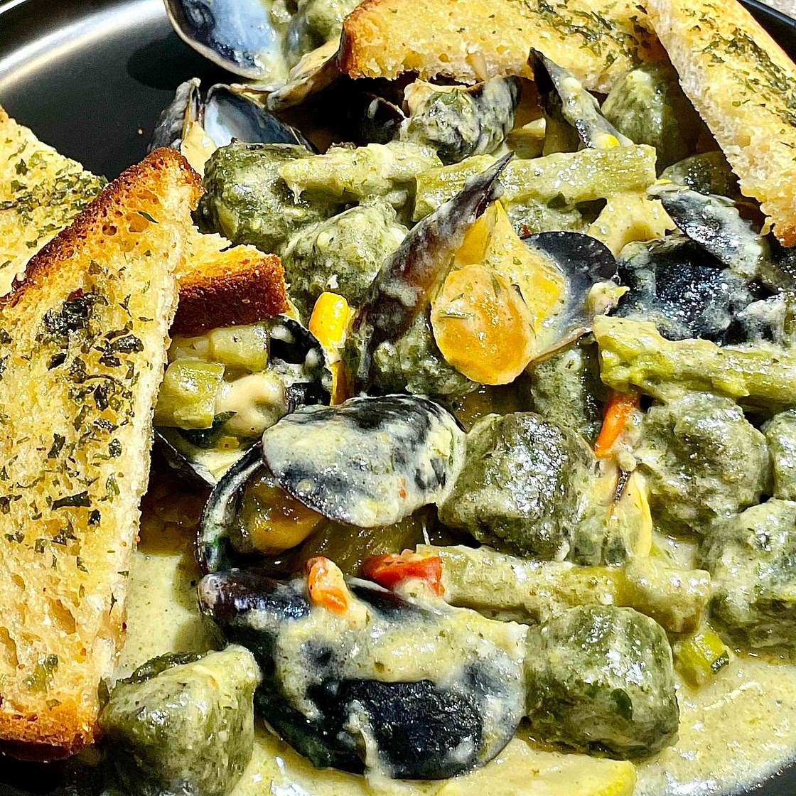 Creamed Mussels Kale Gnocchi 