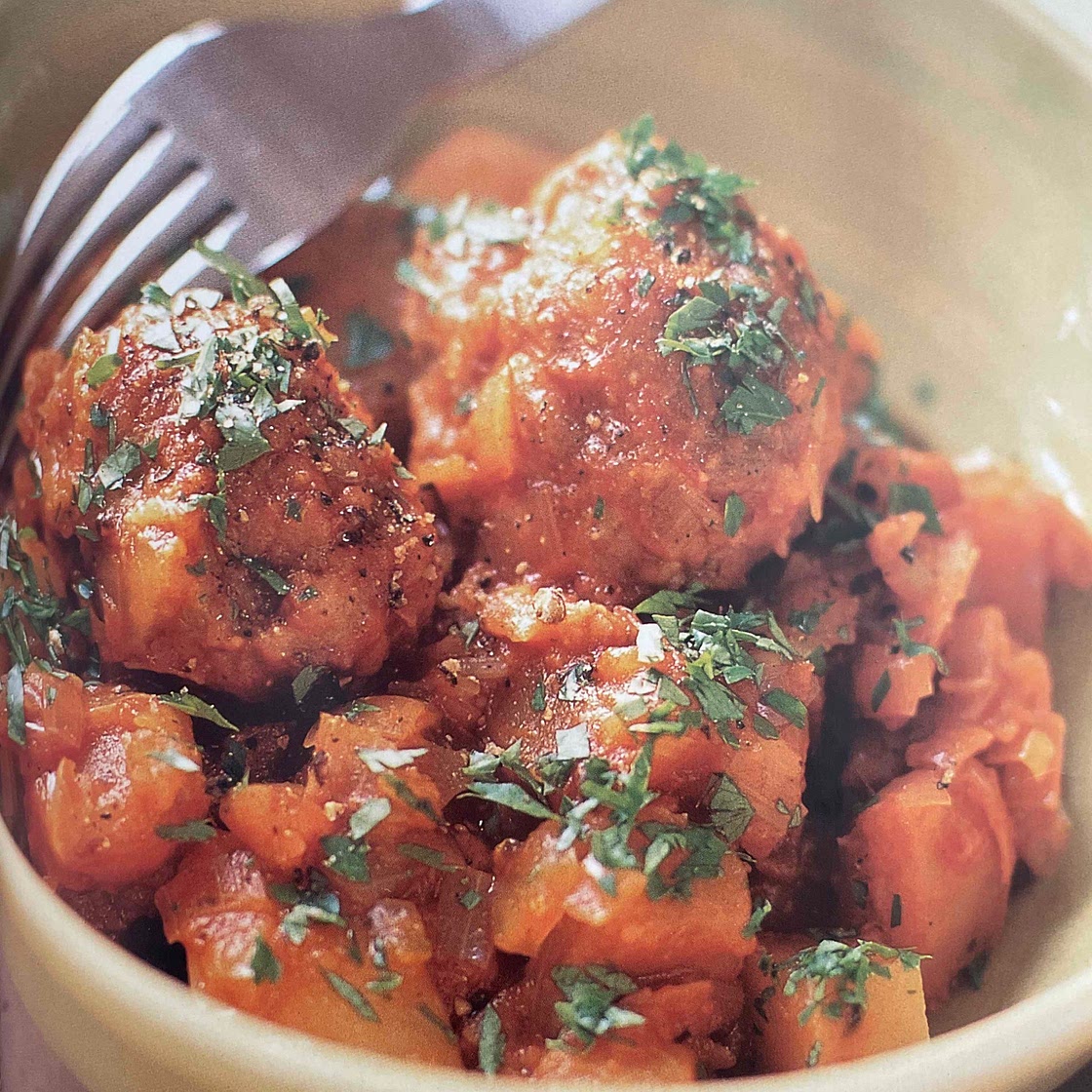 Country Casserole with Spiced Cheese Dumplings