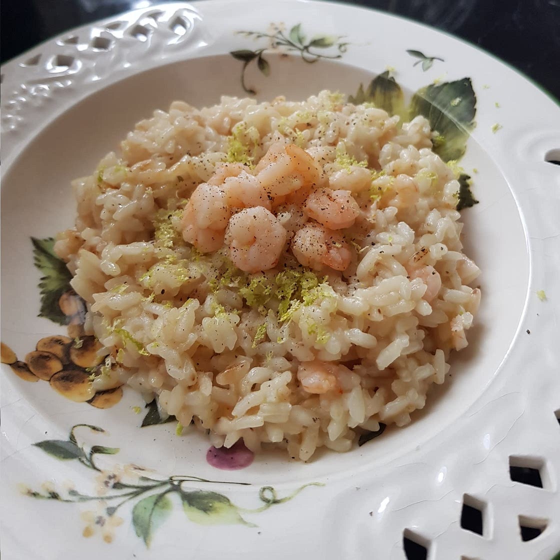 Risotto al limone e gamberetti