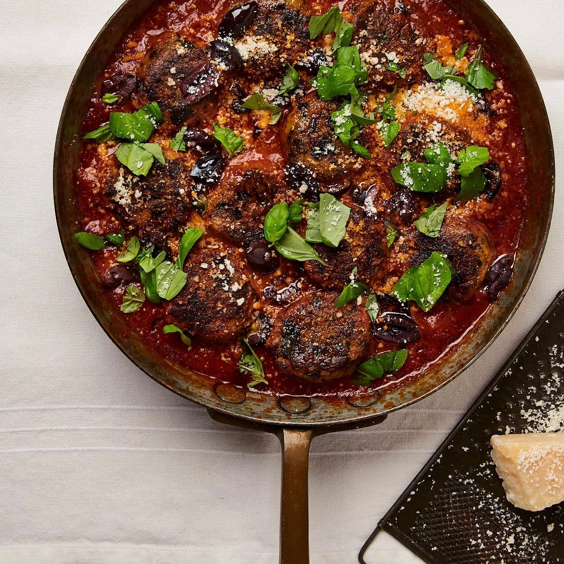 Aubergine and ricotta dumplings in tomato sauce
