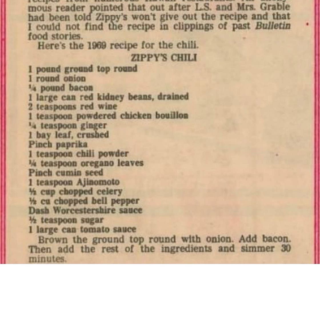 Zippy’s Chili