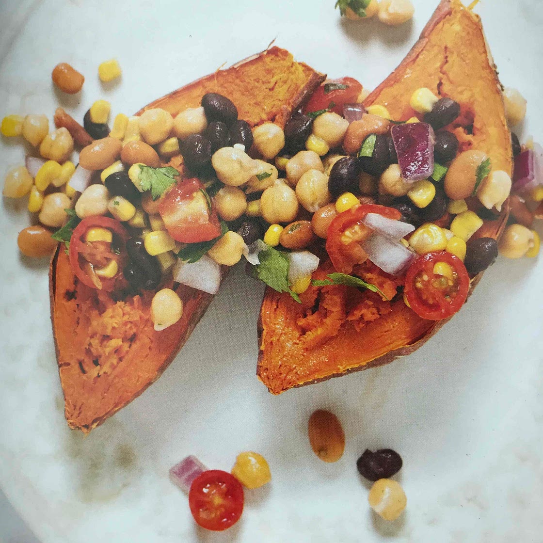 Loaded sweet potatoes