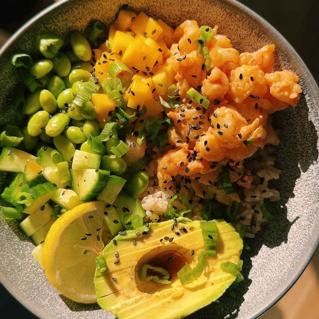 Spicy Shrimp Poke Bowls