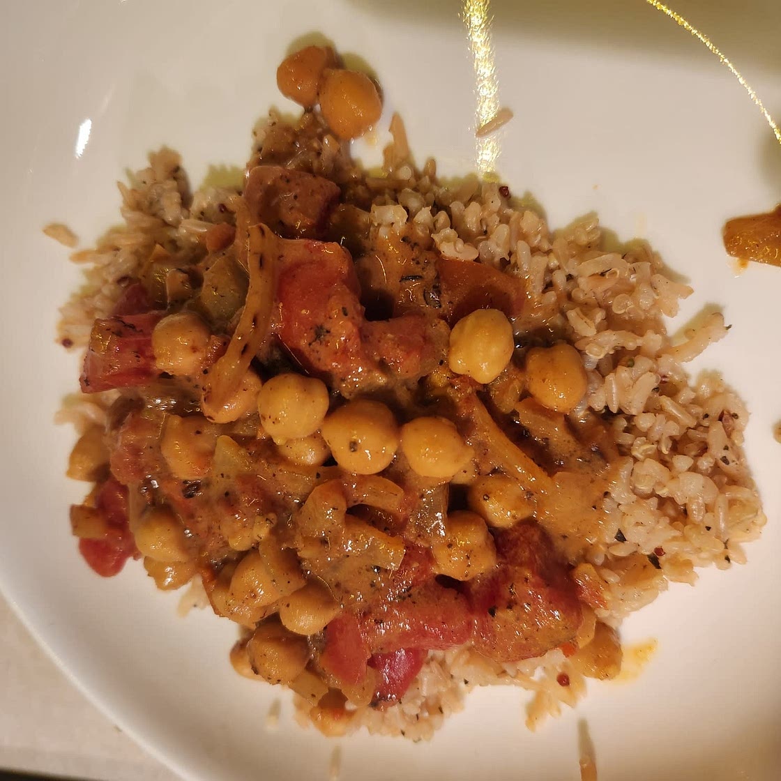 Curried Chickpeas and rice