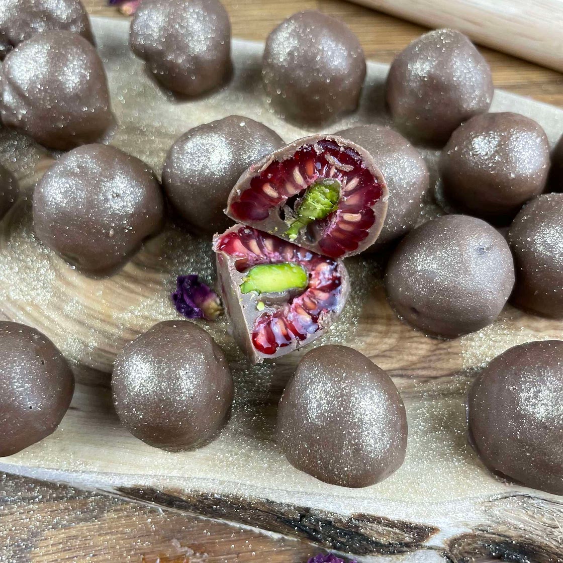 Pistachio Stuffed Raspberry