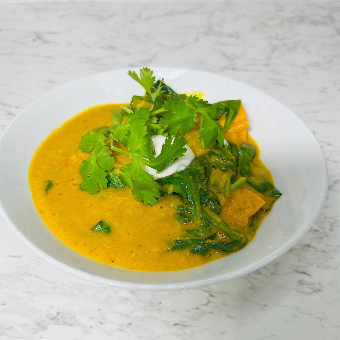 Lentil and sweet potato curry