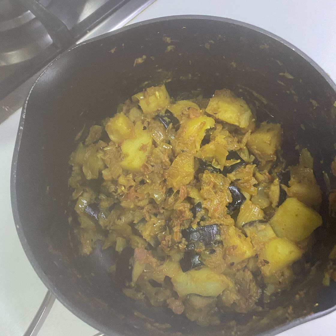 Aloo Baingan - Eggplant and Potato Curry