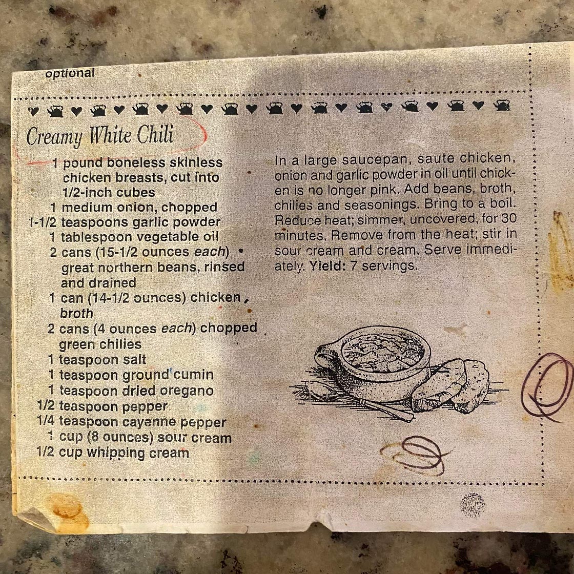 Stacey's White Chicken Chili