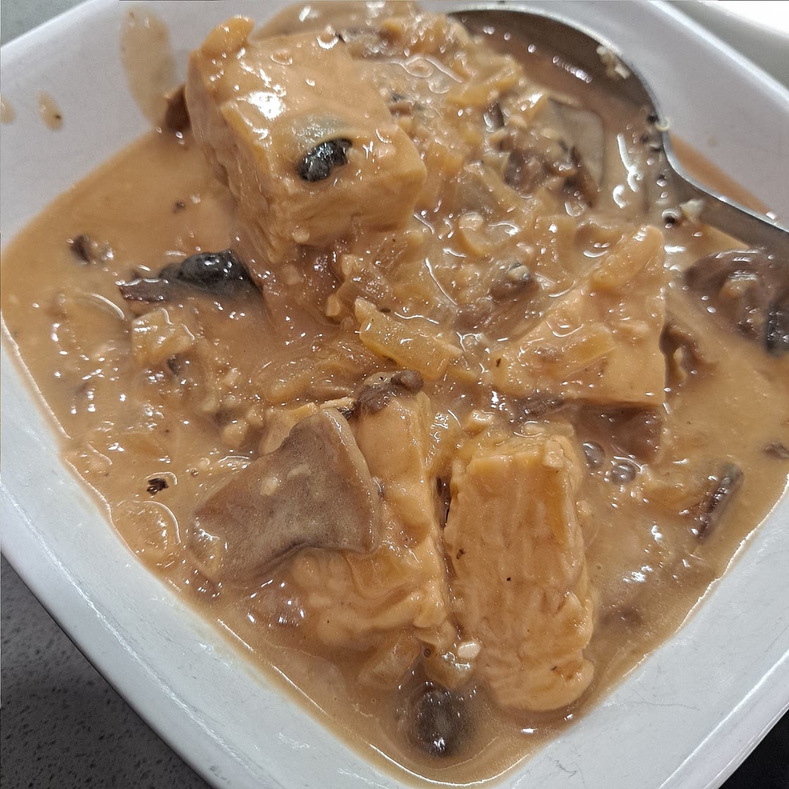 Tempeh in Creamy Mushroom Coconut Sauce