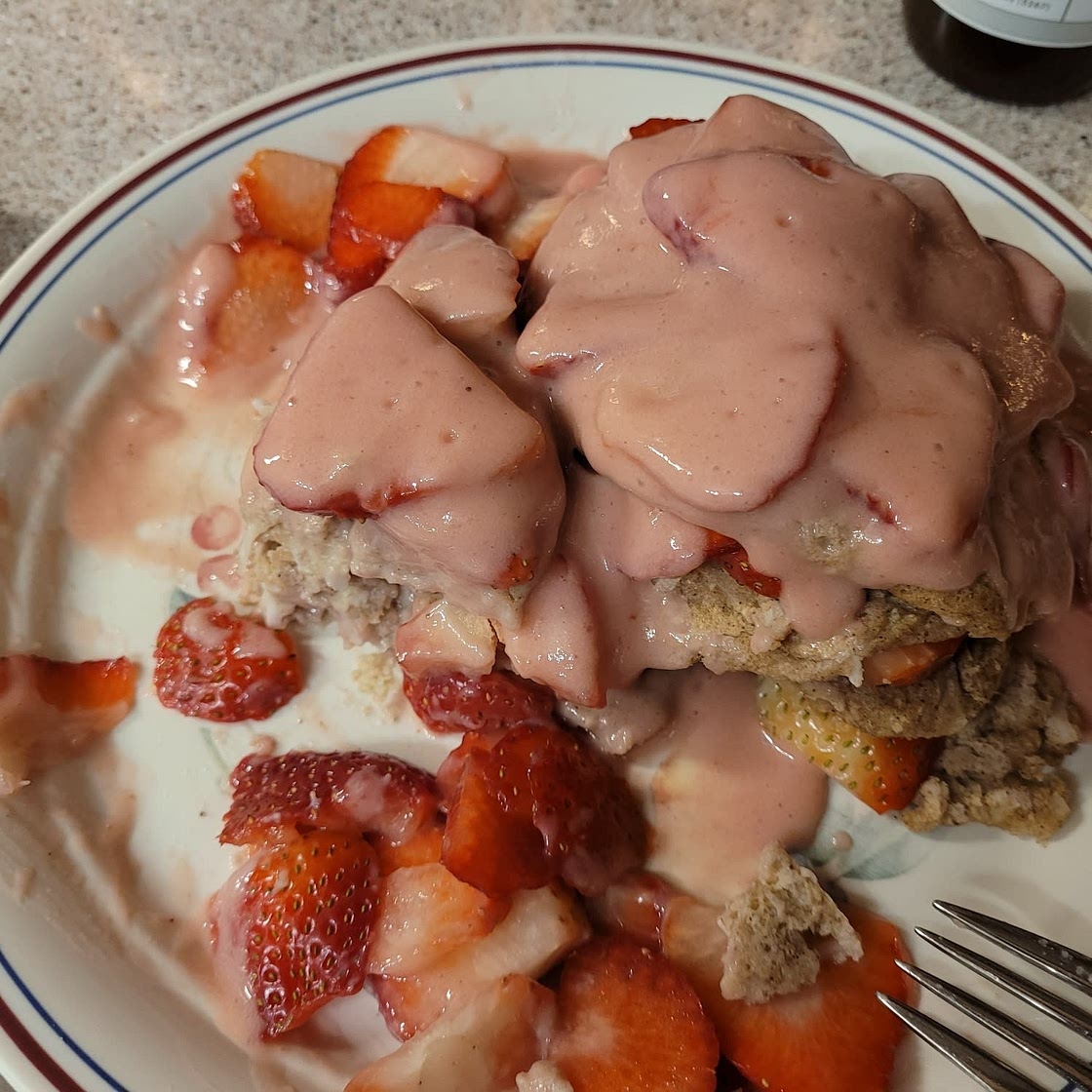 Strawberry Shortcake Stacked Pancakes