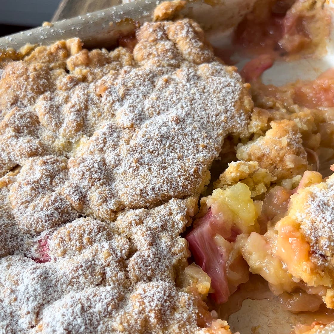 Rhubarb + Apple Cobbler