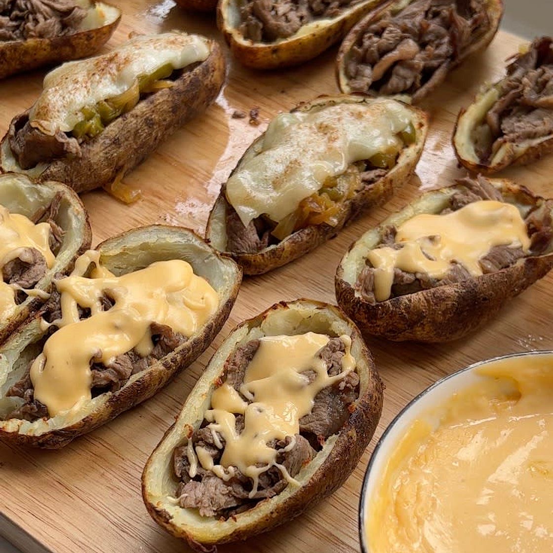Philly Cheesesteak Potato Skins 