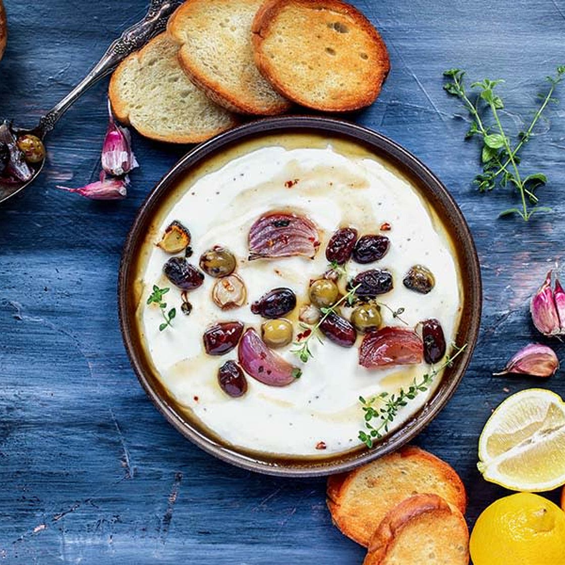 Whipped Honey Feta Dip with Texas Olive Oil