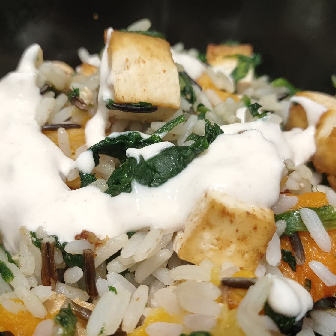 Tofu Sweet Potato Bowl with Tahini Sauce
