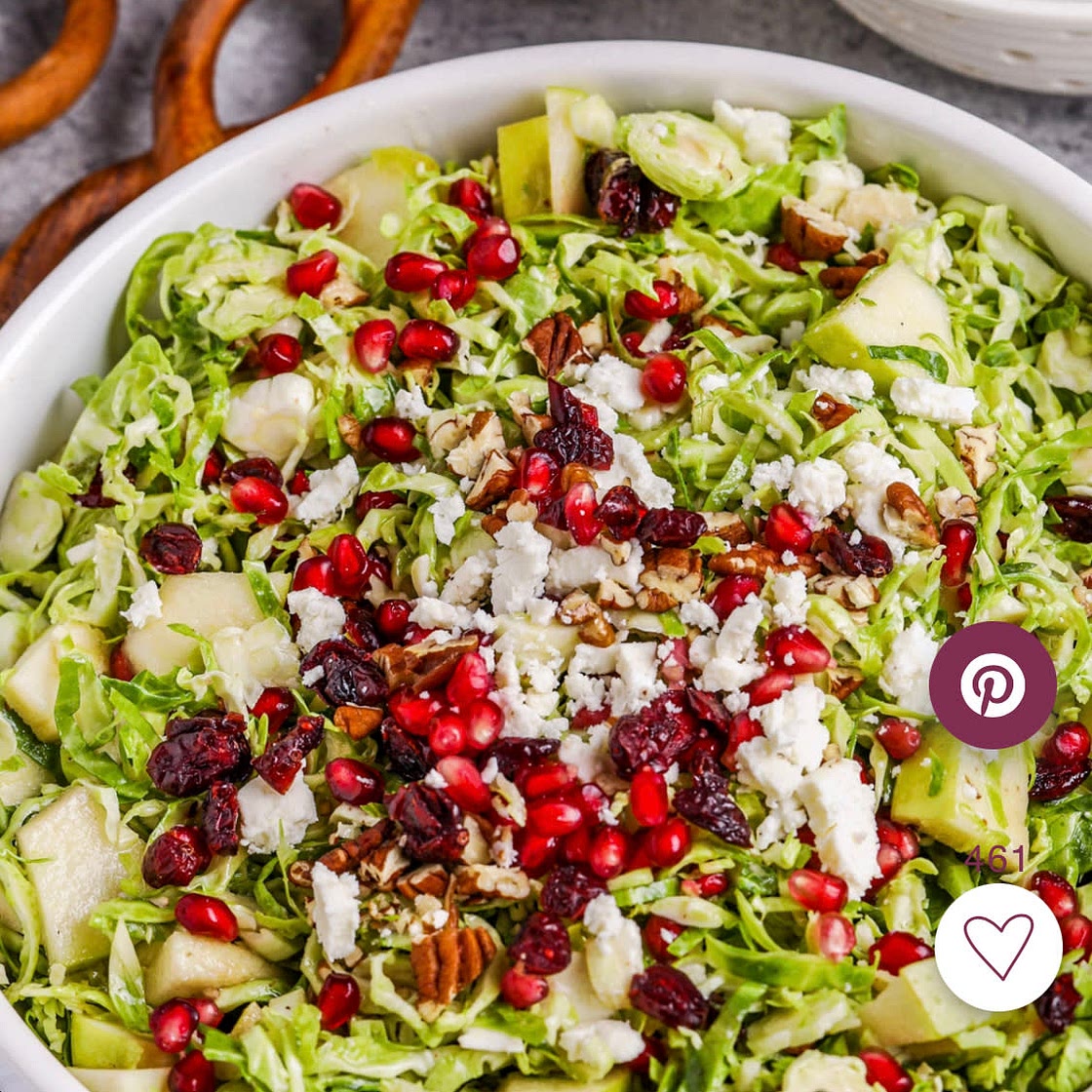 Brussels sprout apple cranberry salad