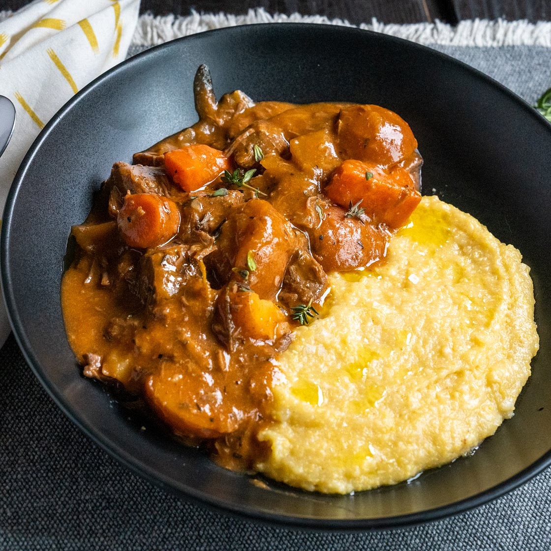 Italian Beef Stew over Creamy Polenta — San Gennaro